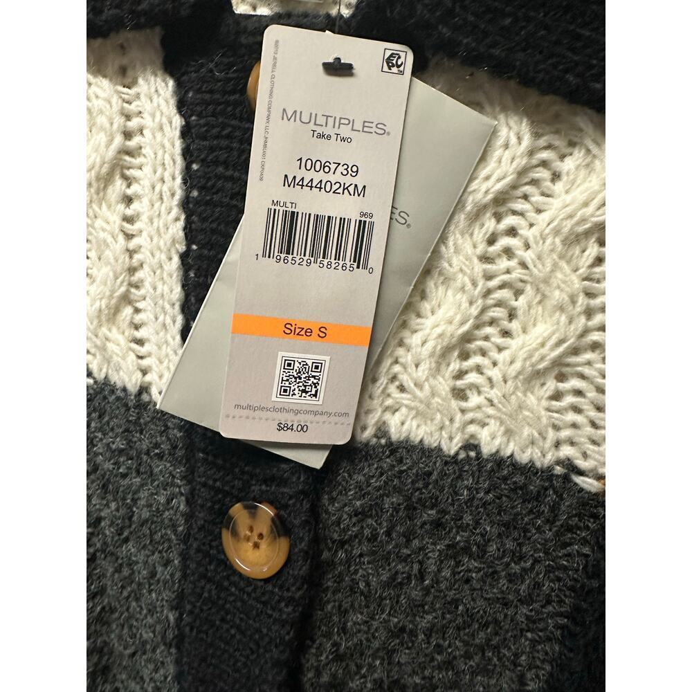 Multiples Color Block Button Front Cardigan Size S - Picture 4 of 4